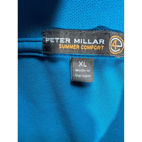 Peter Millar Summer Comfort Solid Wicking Polo in Jasper Blue SZ XL - Picture 5 of 8
